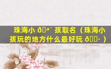 珠海小 🪴 孩取名（珠海小孩玩的地方什么最好玩 🌷 ）